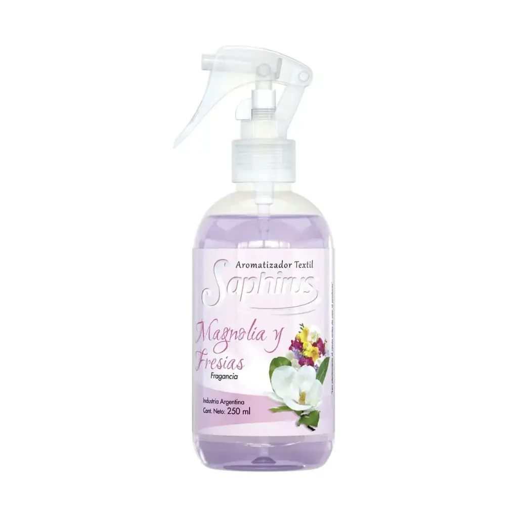 AROMATIZANTE TEXTIL SAPHIRUS 250ML MAGNOLIAS Y FRESIAS