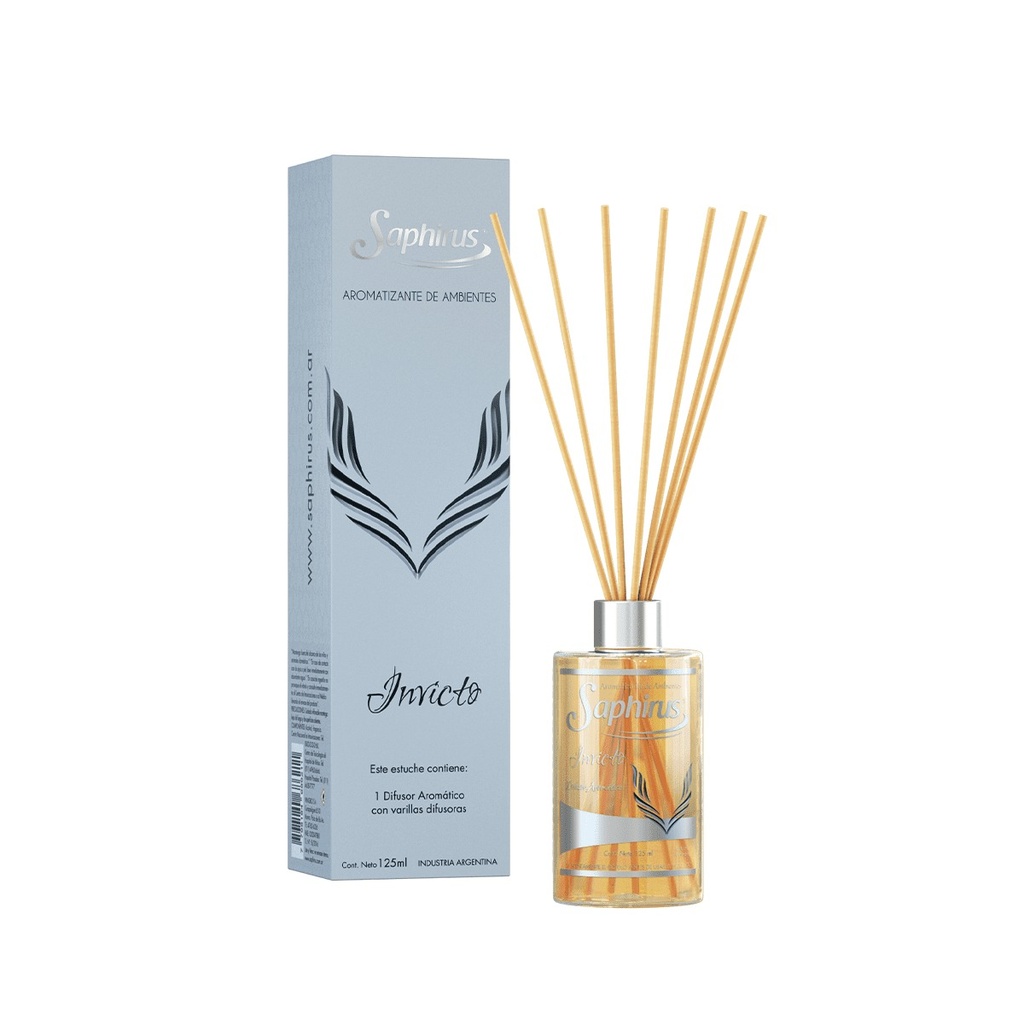 DIFUSOR EN VARILLA SAPHIRUS INVICTO 125 ML