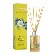 [103835] DIFUSOR EN VARILLA SAPHIRUS FLORES BLANCAS 125 ML