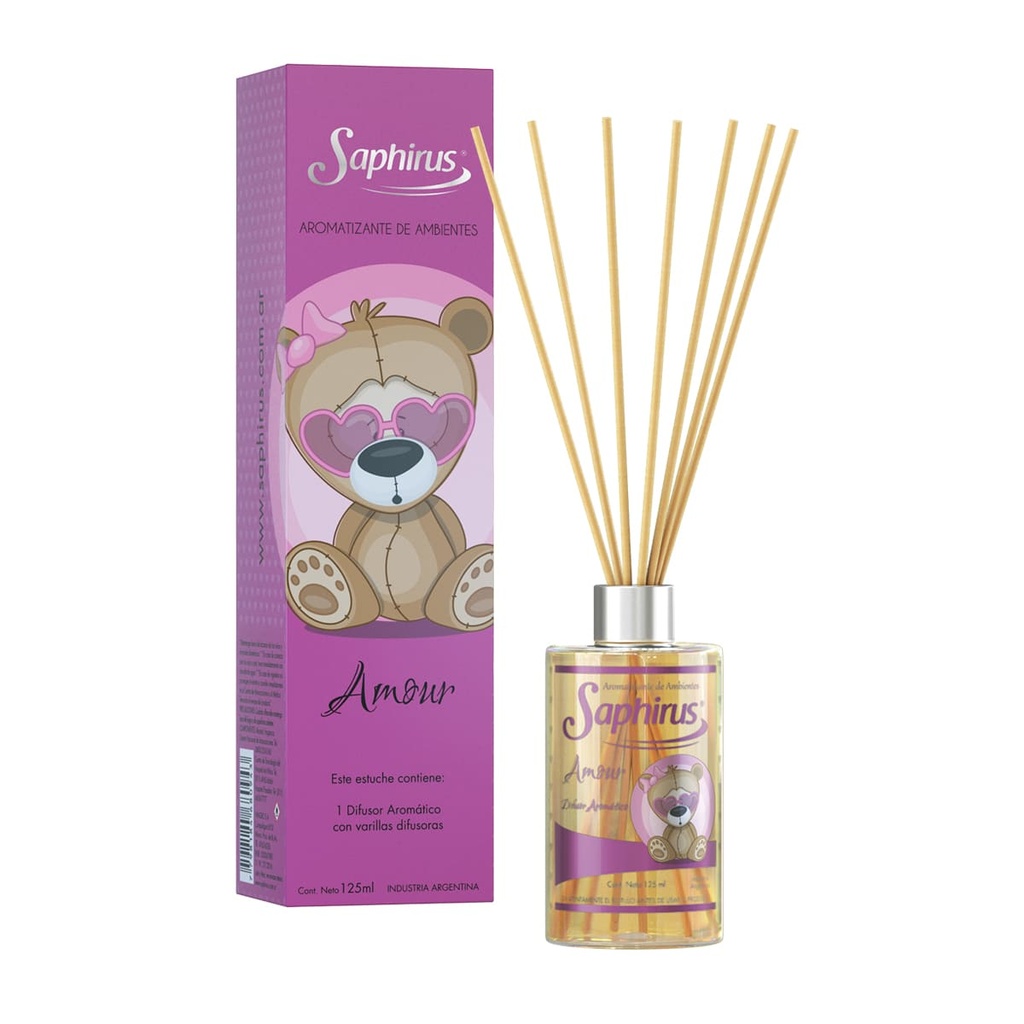 DIFUSOR EN VARILLA SAPHIRUS AMOUR 125 ML