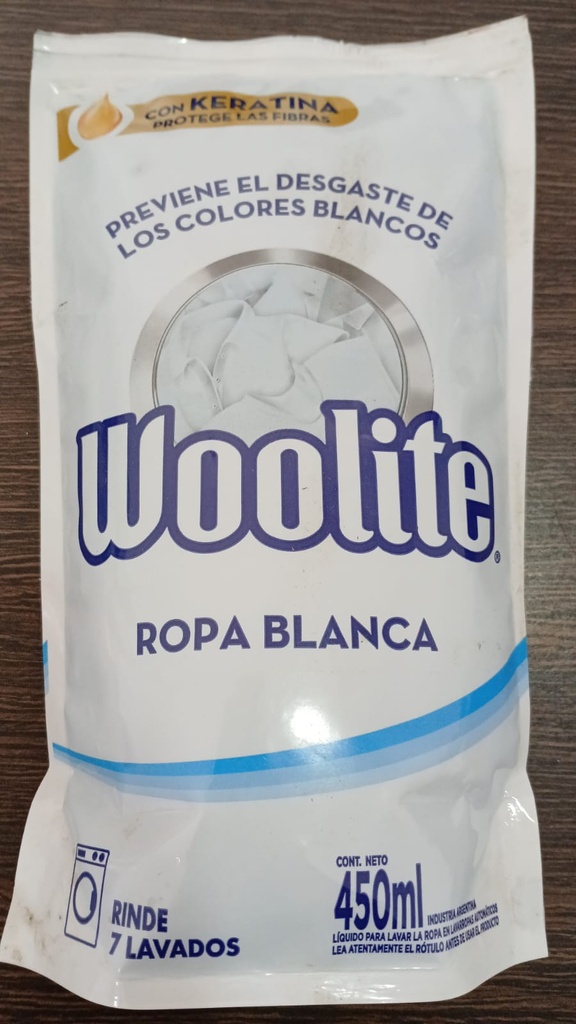 [102223] WOOLITE JABON LIQUIDO EXTRA BLANCO DOY PACK 450 ML
