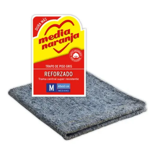 TRAPO DE PISO MEDIA NARANJA GRIS M