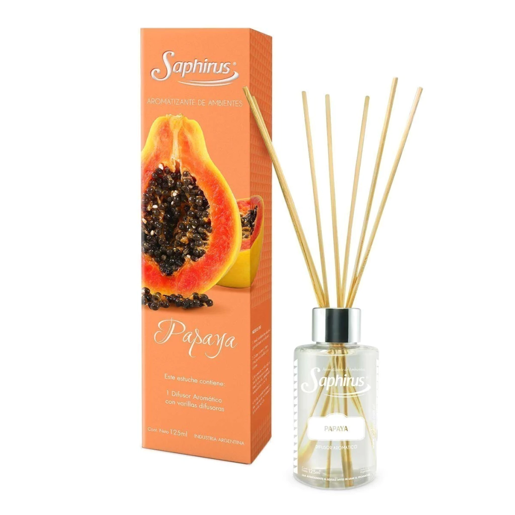 DIFUSOR EN VARILLA SAPHIRUS PAPAYA 125ML